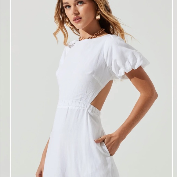 ASTR THE LABEL | JELENA DRESS | WHITE Linen dress - Picture 2 of 8